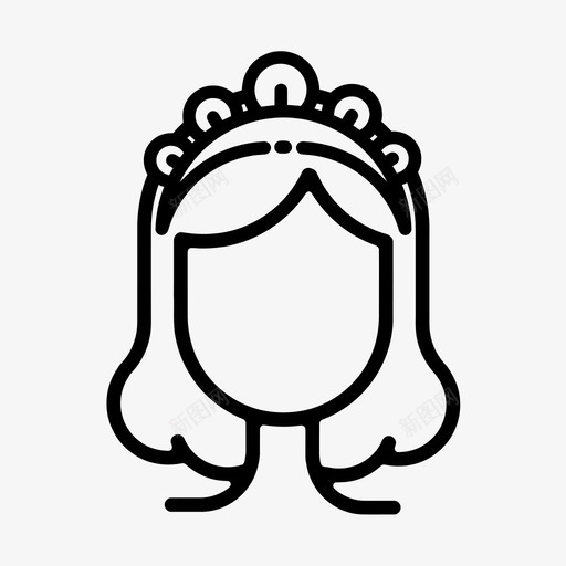 女孩脸头发图标svg_新图网 https://ixintu.com 人 头发 头带 女孩 戴着头巾的女孩 脸