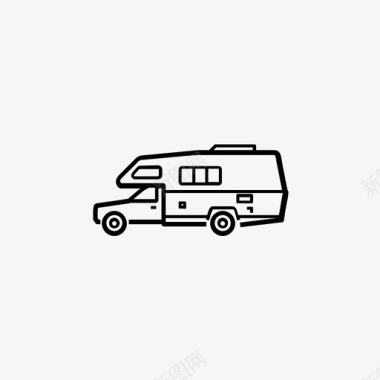 小型房车房车旅游车图标图标