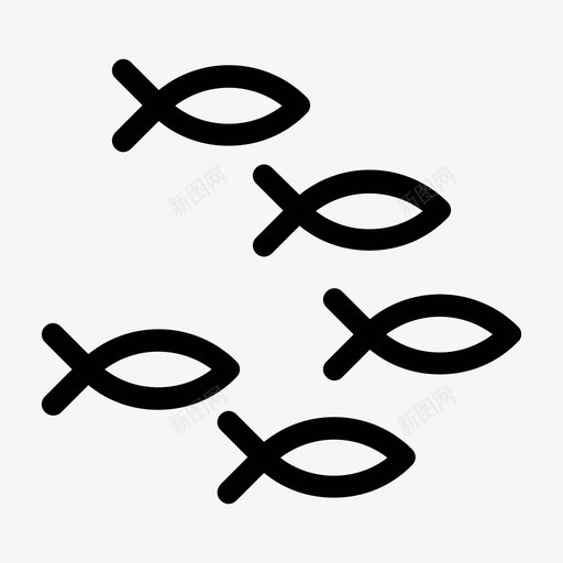 鱼群团体游泳图标svg_新图网 https://ixintu.com 团体 游泳 鱼群