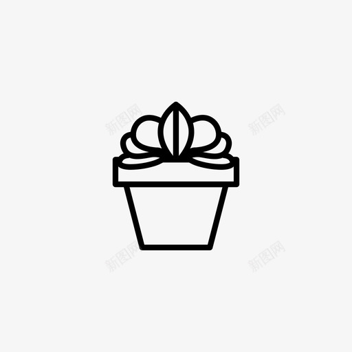 牛舌室内植物盆栽图标svg_新图网 https://ixintu.com 室内植物 牛舌 盆栽 肉质