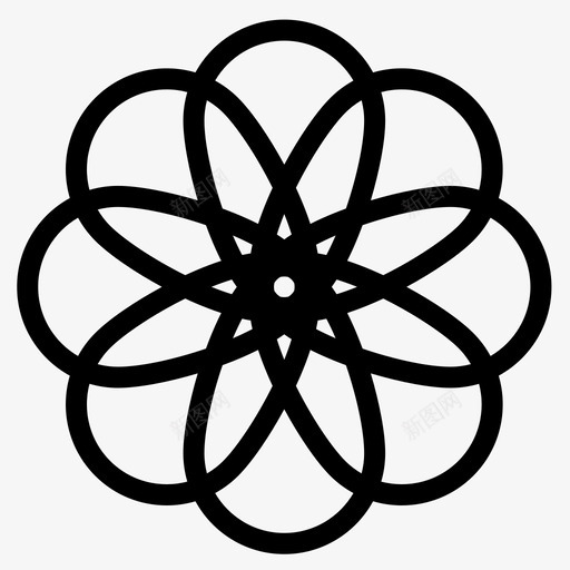 曼陀罗花几何图标svg_新图网 https://ixintu.com 几何 图案 曼陀罗 花 螺旋