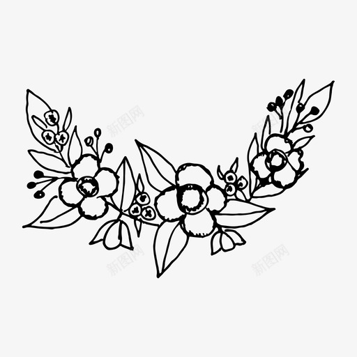花环自然春天图标svg_新图网 https://ixintu.com 春天 粗略的图标 自然 花环