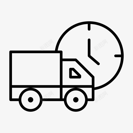 交货时间标志启动图标svg_新图网 https://ixintu.com 交货时间 卡车 启动 标志 物流3瘦