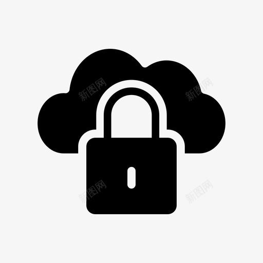 锁定云开发图标svg_新图网 https://ixintu.com 云 保护 安全 开发 艺术设计开发字形图标 锁定