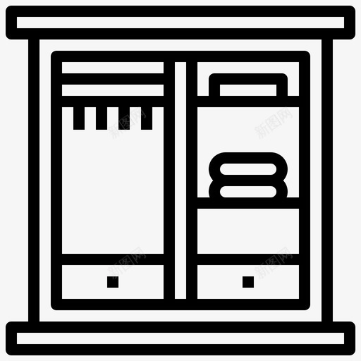 衣柜家具家居用品图标svg_新图网 https://ixintu.com 家具 家居用品 工具和用具 衣柜