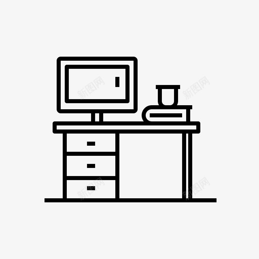 电脑桌办公室项目图标svg_新图网 https://ixintu.com 办公室 多功能图标 工作区 电脑桌 项目