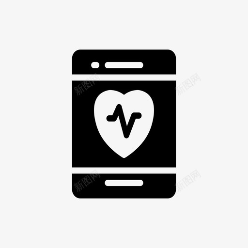 手机节拍医疗图标svg_新图网 https://ixintu.com 医学字形图标 医疗 手机 电话 脉冲 节拍