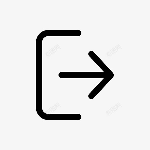 注销退出多媒体选项图标svg_新图网 https://ixintu.com 右箭头 多媒体选项 标志 注销 退出