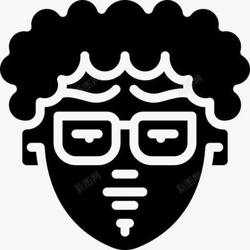 卷发头像男图标svg_新图网 https://ixintu.com 个人资料 卷发 头像 头像实心 用户 男