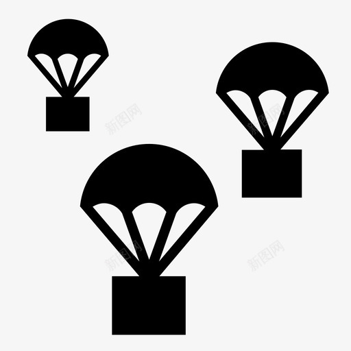降落伞包装空运快递图标svg_新图网 https://ixintu.com 快递 物流配送 空运 降落伞包装