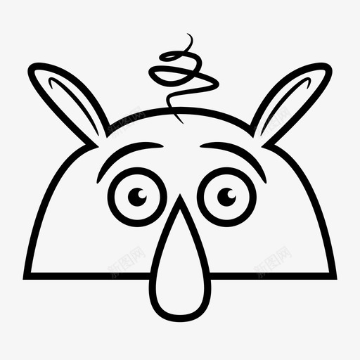 惊讶卡通人物图标svg_新图网 https://ixintu.com 人物 兔子 卡通 惊讶 震惊 鼻子