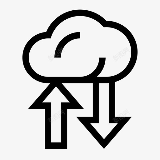 数据传输箭头云图标svg_新图网 https://ixintu.com 云 数据传输 数据库 数据库和服务器 服务器 箭头