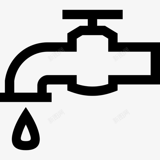 水龙头龙头旋塞图标svg_新图网 https://ixintu.com 旋塞 水 水龙头 结构轮廓 龙头