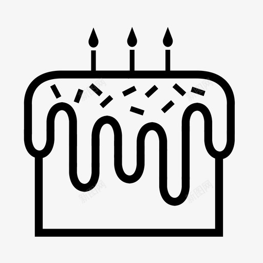 蛋糕生日蛋糕蜡烛图标svg_新图网 https://ixintu.com 活动和聚会 甜点 生日蛋糕 糕点 花洒 蛋糕 蜡烛