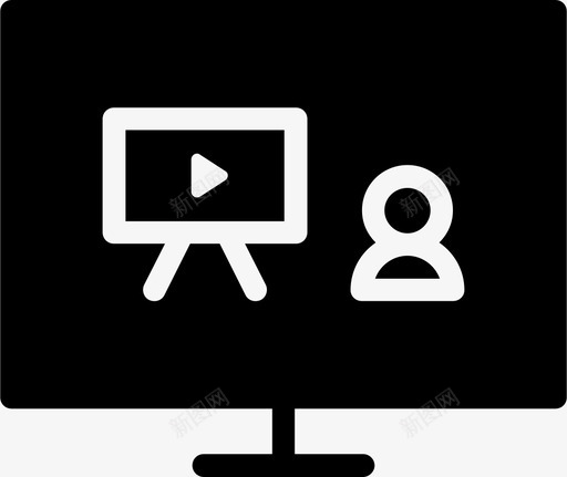 视频教程计算机电子学习图标svg_新图网 https://ixintu.com 电子学习 网络研讨会 视频教程 计算机 课程