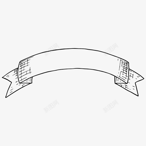 丝带横幅手绘徽标图标svg_新图网 https://ixintu.com 丝带横幅 徽标 手绘 模板