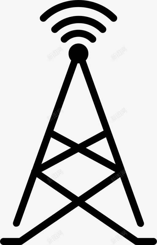 无线电塔危险信号图标svg_新图网 https://ixintu.com wifi 信号 危险 无人机 无线电塔