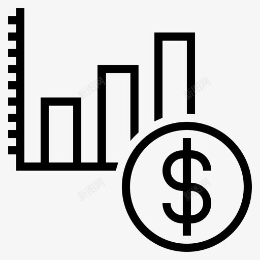柱状图增加利润图标svg_新图网 https://ixintu.com 增加利润 柱状图