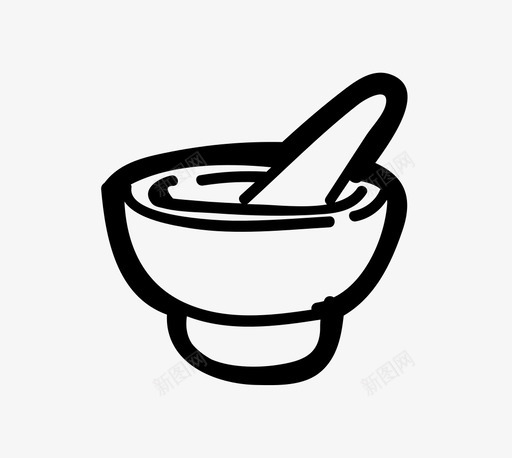 研钵和杵香料草药图标svg_新图网 https://ixintu.com 厨房 捣碎器 研钵和杵 草药 香料