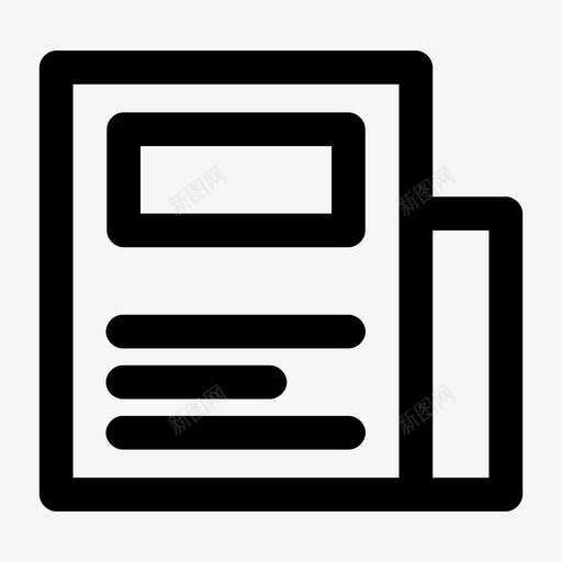文章信息杂志图标svg_新图网 https://ixintu.com 信息 报纸 文章 杂志 混合1粗体 页面