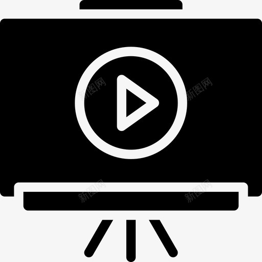 视频演示远程学习在线学习图标svg_新图网 https://ixintu.com 在线学习 视频演示 远程学习