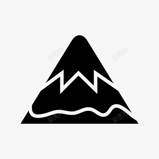 山岩石山谷图标svg_新图网 https://ixintu.com 山 山体坚固 山谷 岩石 火山
