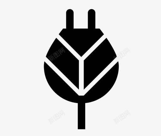 节能生态能源插头图标svg_新图网 https://ixintu.com 插头 环保 生态能源 绿色能源 节能