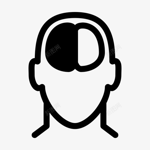 人脑头器官图标svg_新图网 https://ixintu.com 人脑 器官 头 思维 有线
