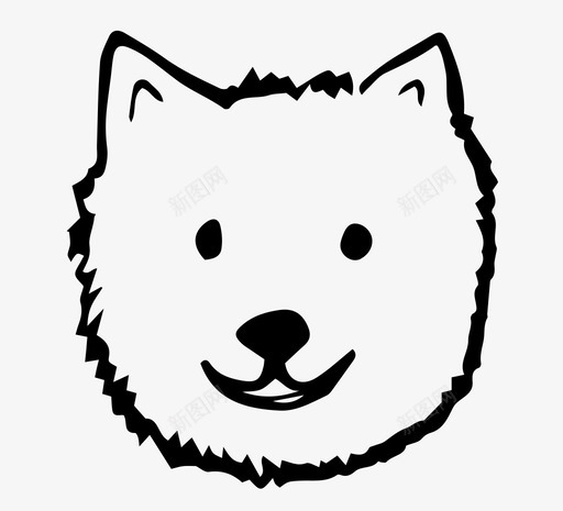萨摩耶狗手绘图标svg_新图网 https://ixintu.com 吠叫 宠物 手绘 狗 萨摩耶
