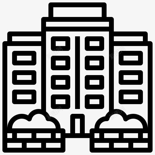 酒店建筑和城市建筑图标svg_新图网 https://ixintu.com 度假 建筑 建筑和城市 旅舍 酒店 酒店服务