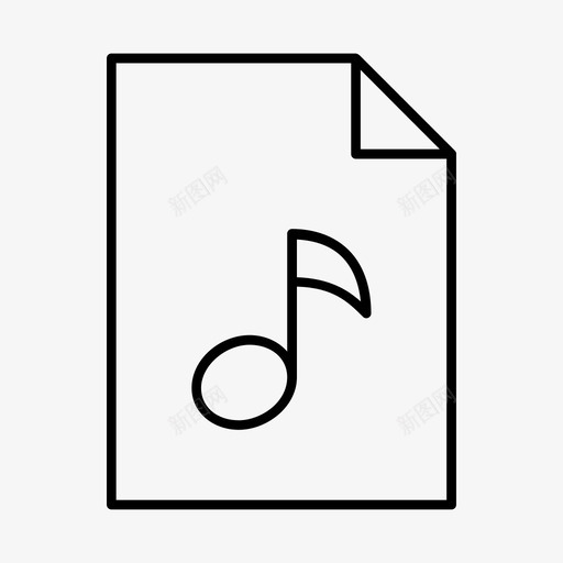 音乐文件音符歌词图标svg_新图网 https://ixintu.com 歌词 音乐文件 音符