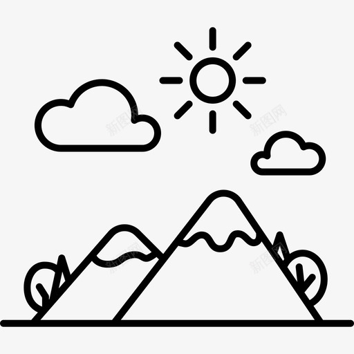 山顶景观自然生态图标svg_新图网 https://ixintu.com 山顶景观 生态 自然