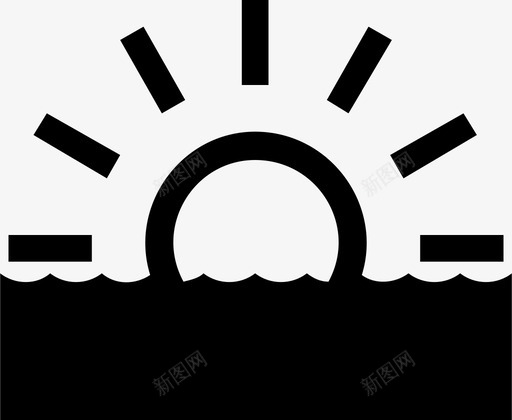 日落午后海滩图标svg_新图网 https://ixintu.com 午后 日出 日落 海滩 阳光明媚