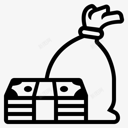 钱袋商业利润收入图标svg_新图网 https://ixintu.com 商业利润 收入 财务收益 钱袋