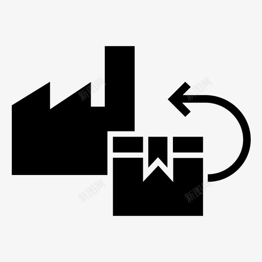 退回发送方交货工厂图标svg_新图网 https://ixintu.com 交货 工厂 拒绝包装 物流配送 进口 退回发送方