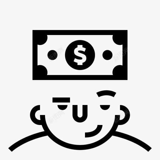 有钱头脑金钱图标svg_新图网 https://ixintu.com 你脑子里有什么 头脑 思考 有钱 金钱