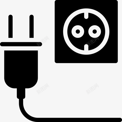 插头插座电电能固态图标svg_新图网 https://ixintu.com 插头插座 电 电能固态