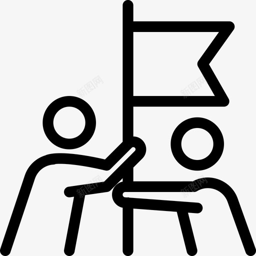 团队成就旗帜成功图标svg_新图网 https://ixintu.com 团队合作 团队成就 成功 旗帜 胜利
