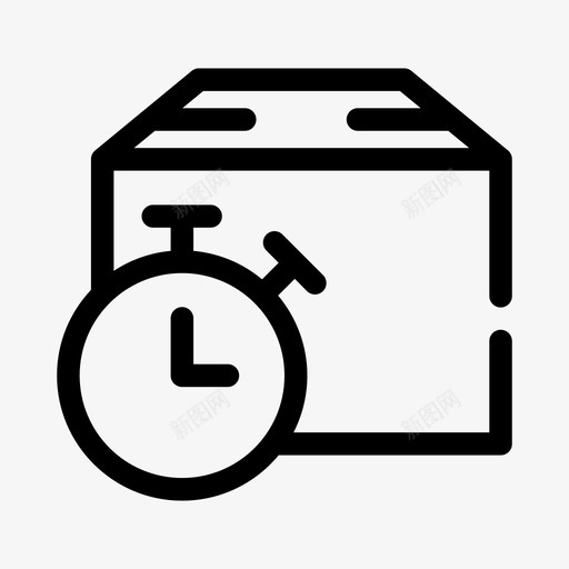 等待包裹盒子送货图标svg_新图网 https://ixintu.com 物流1间隙介质 盒子 秒表 移动 等待包裹 送货
