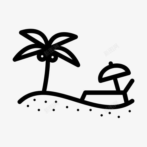 海滩假日炎热图标svg_新图网 https://ixintu.com 假日 夏季 日光浴 棕榈树 海滩 炎热
