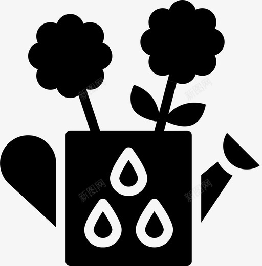 喷壶花儿泉水图标svg_新图网 https://ixintu.com 喷壶 泉水 花儿