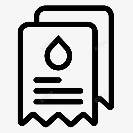 账单收据水费图标svg_新图网 https://ixintu.com 收据 水费 账单