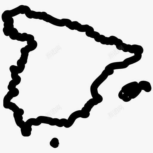 西班牙地图欧洲国家地图图标svg_新图网 https://ixintu.com 欧洲国家地图 西班牙地图