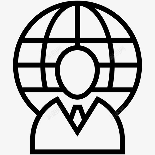 全球全球服务国际商人图标svg_新图网 https://ixintu.com 互联网用户 企业线图标 全球 全球服务 国际商人