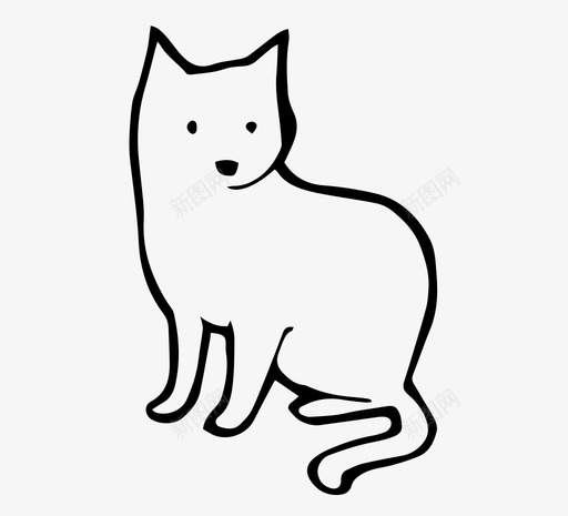 猫手绘图标svg_新图网 https://ixintu.com 手绘 猫