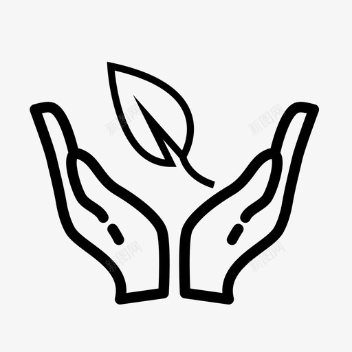 生态绿色手拿叶图标svg_新图网 https://ixintu.com 手拿叶 生态 绿色 自然呵护