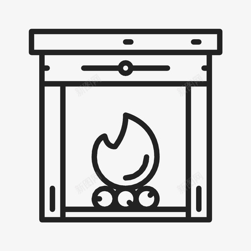 壁炉烟囱圣诞节图标svg_新图网 https://ixintu.com 圣诞节 壁炉 晚上 烟囱