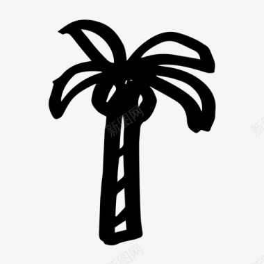 棕榈树椰子树叶图标图标