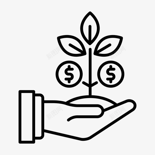 投资增长资金图标svg_新图网 https://ixintu.com 增长 工厂 投资 资金