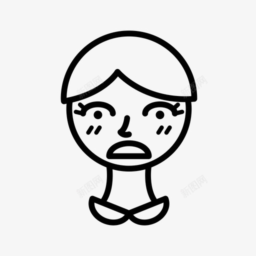 短发男孩情感图标svg_新图网 https://ixintu.com 人 女孩 情感 男孩 短发 脸 震惊